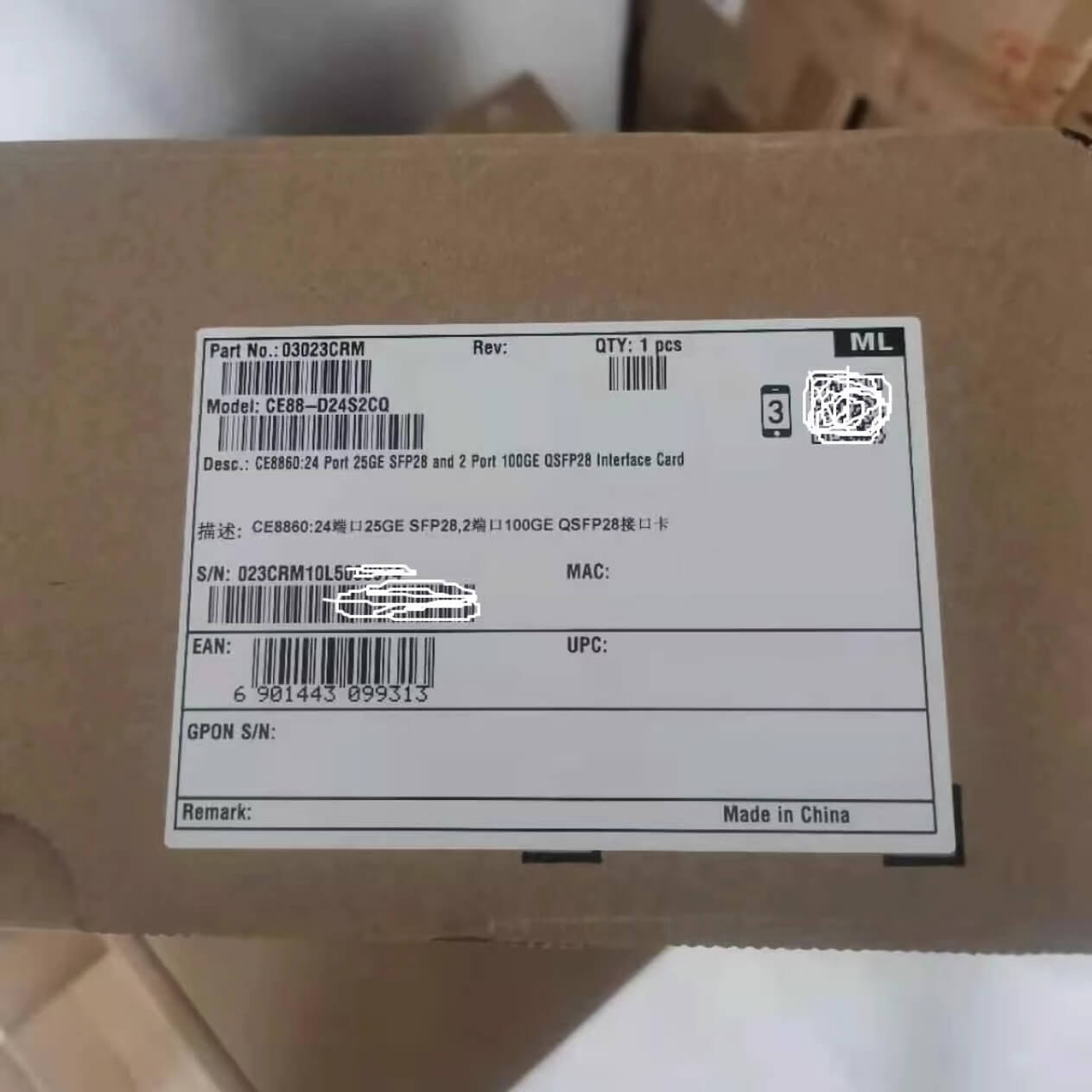 Huawei CloudEngine 8800 Card CE88-D24S2CQ 03023CRM