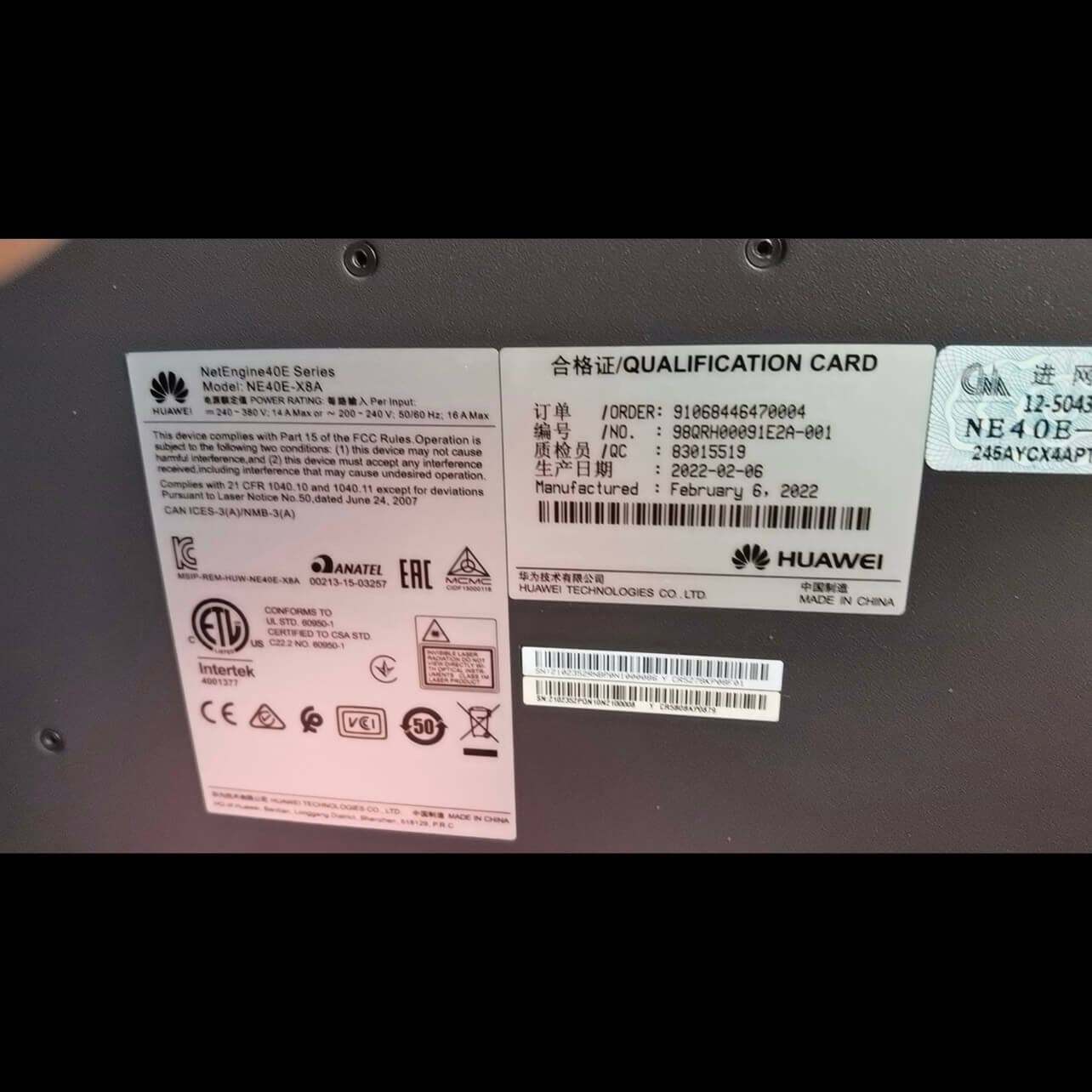 Huawei NE40E SRU A14 Board CR5D0SRUAE72