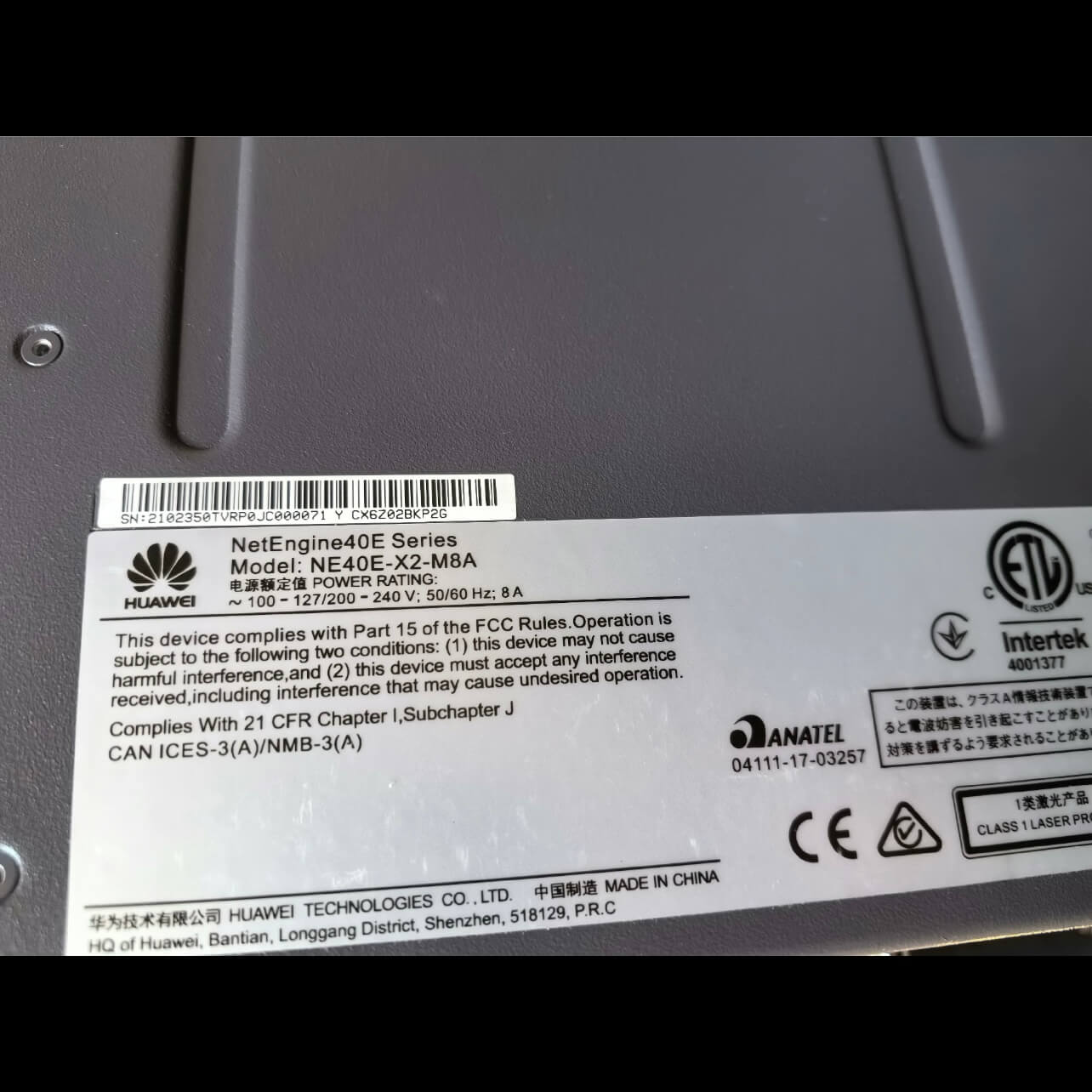 Huawei NE40 Routers NE40E-X2-M8A